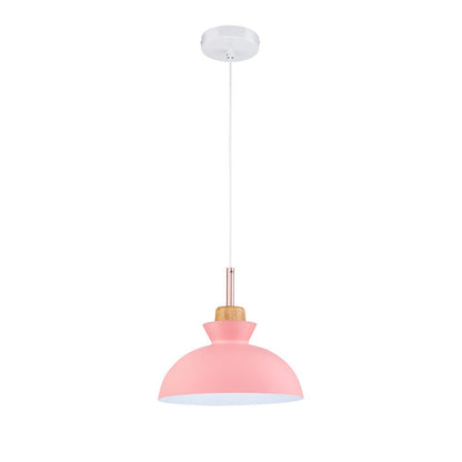 Modern Scandinavian Metal Dome Pendant Light – Adjustable 200 cm Cord Hanging Lamp in 9 Colors for Kitchen Island & Bar