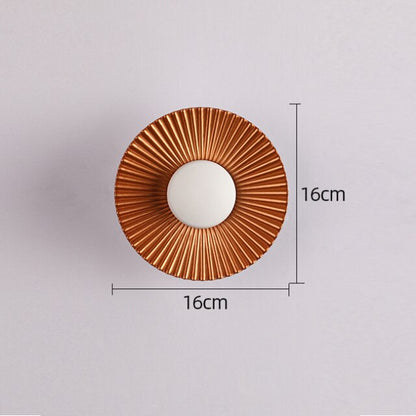 Hasna SunRay Metallic Sunburst LED Wall Lamp – Modern Sun-Inspired 5W Wall Sconce in Orange or White, Artistic Wall Decor