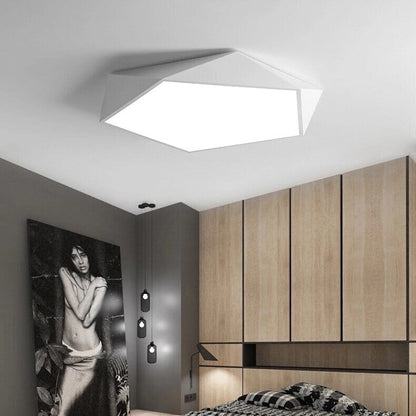 Skydor Modern Geometric LED Ceiling Light – Polygon Flush Mount Fixture 18W to 48W, 6 Colors for Living Room & Kitchen