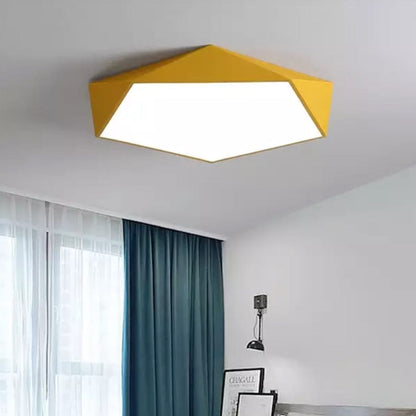 Skydor Modern Geometric LED Ceiling Light – Polygon Flush Mount Fixture 18W to 48W, 6 Colors for Living Room & Kitchen