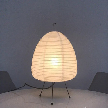 Japanese Rice Paper Table Lamp – Handmade Washi Lantern-Style Zen LED Lamp with Soft Warm Glow for Bedroom & Living Room